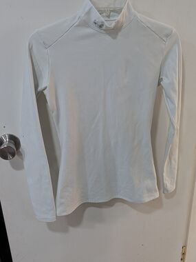 Under Armour White Long-Sleeve Mock Neck Performance Top